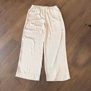 a new day Cream Silk Pull on Wide Leg Pants Size Medium